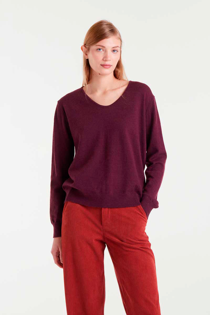 JERSEY DE PUNTO PICO BURDEOS