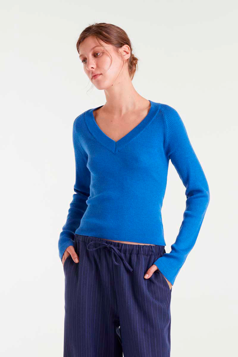 TOP PUNTO CANALÉ AZUL