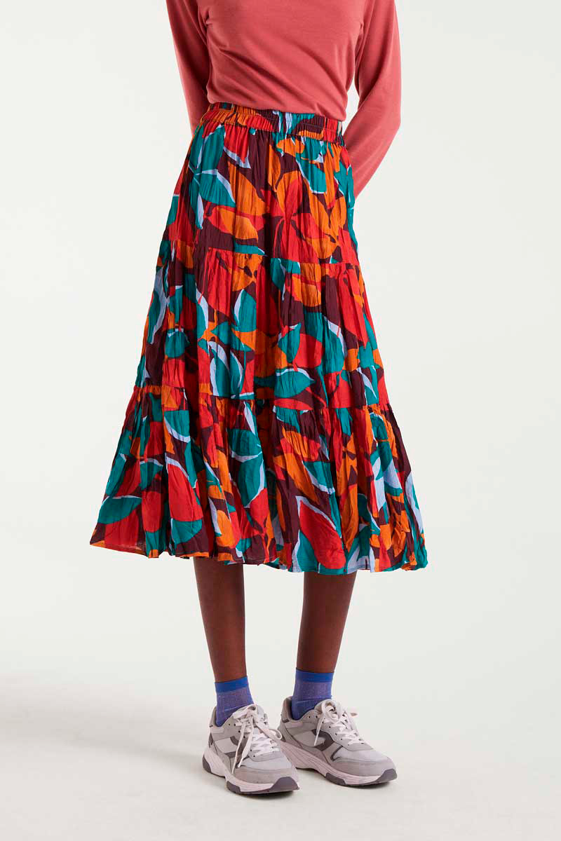 FALDA MIDI CREPÉ LIGERO CON ESTAMPADO PONZIANA