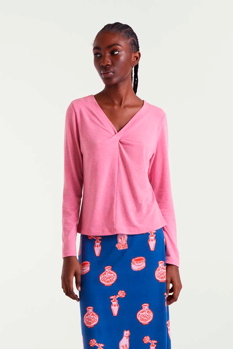 CAMISETA ANUDADA ROSA