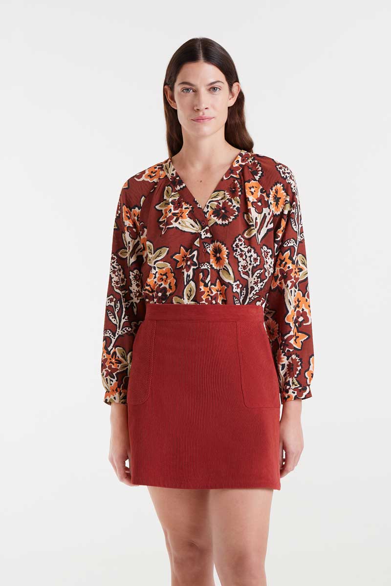 CAMISA CREPÉ LIGERO CON ESTAMPADO DAISY