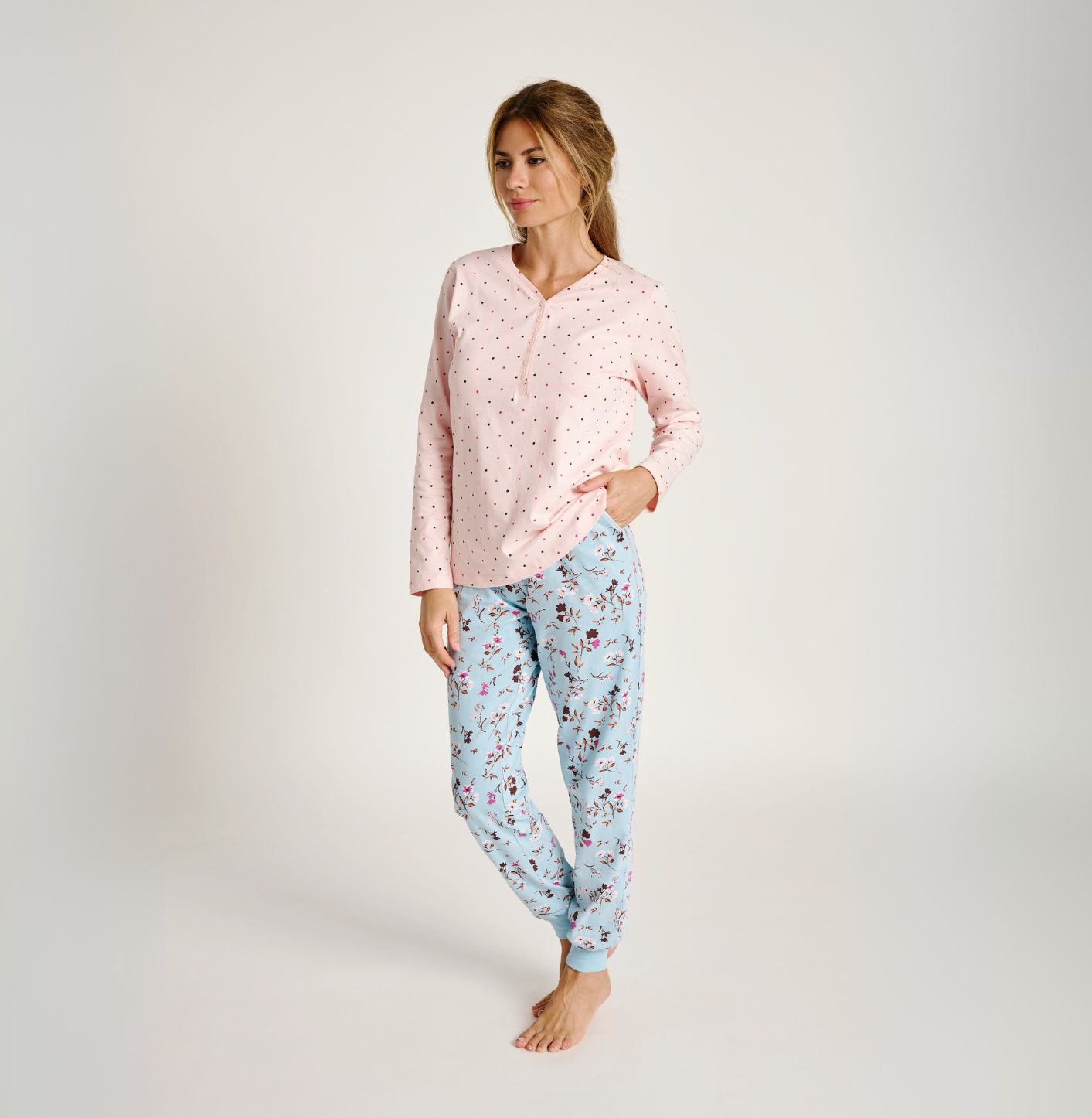 PIJAMA MUJER SINGLE JERSEY COMBINADO